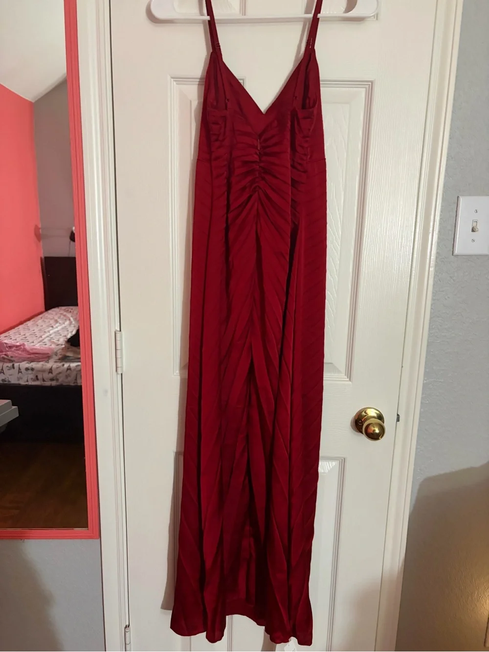 Abercrombie & Fitch Red Maxi Dress with Spaghetti Straps